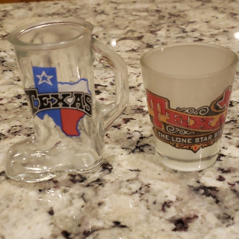 Texas Shot Glasses Boot Style & 1 Shot New!